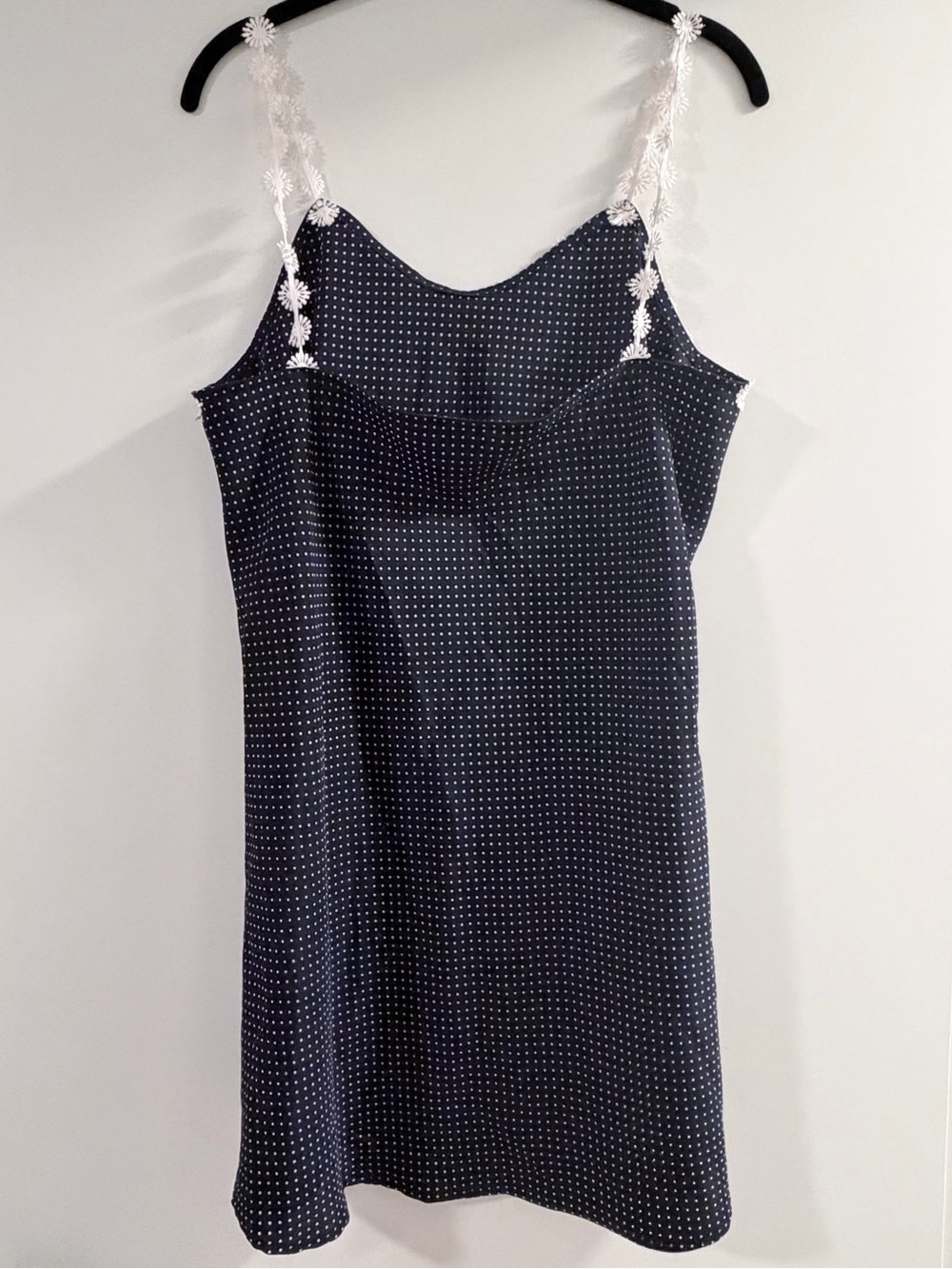 Vintage LA SENZA Polka Dot Lace-Trim Slip Dress - Picture 4 of 5